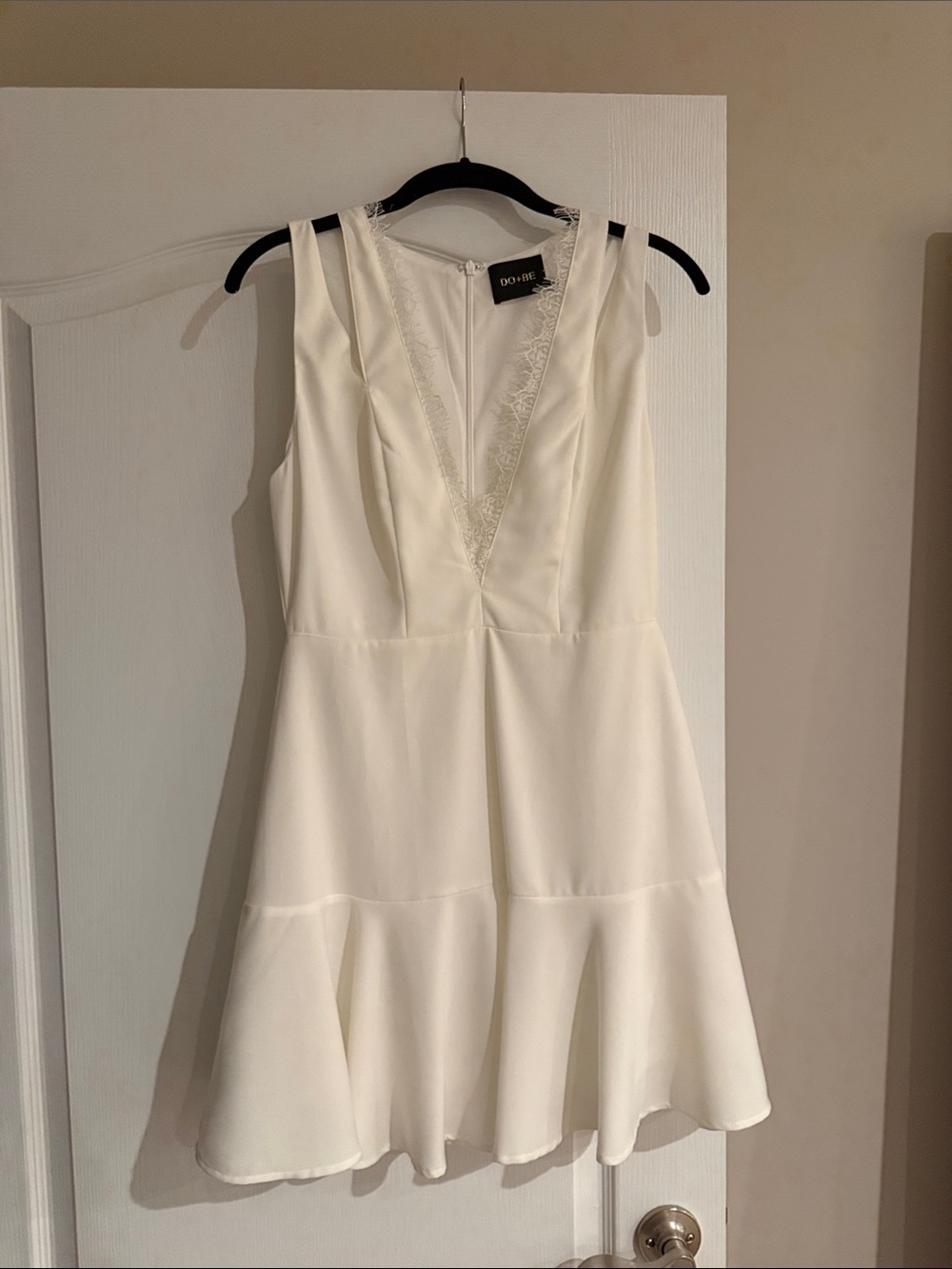 DO + BE  Cream V-Neck Sleeveless Mini Dress